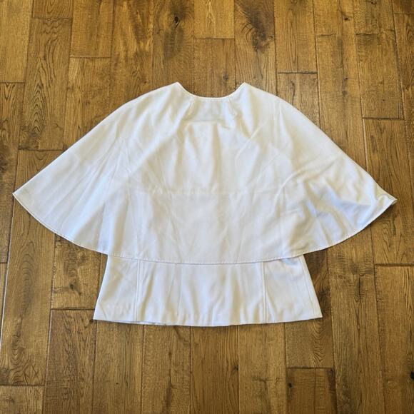 Larry Levine Stretch 3/4 Sleeve Button Down Blazer Blouse Ivory Womens Sz XL - Picture 5 of 5